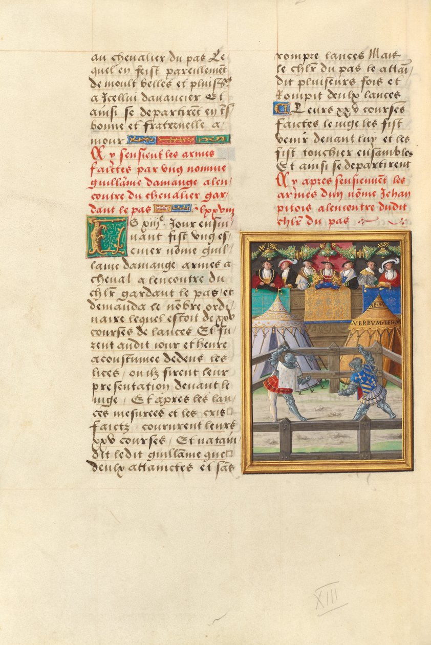 Jacques de Lalaing taistelemassa esquire Jean Pitois