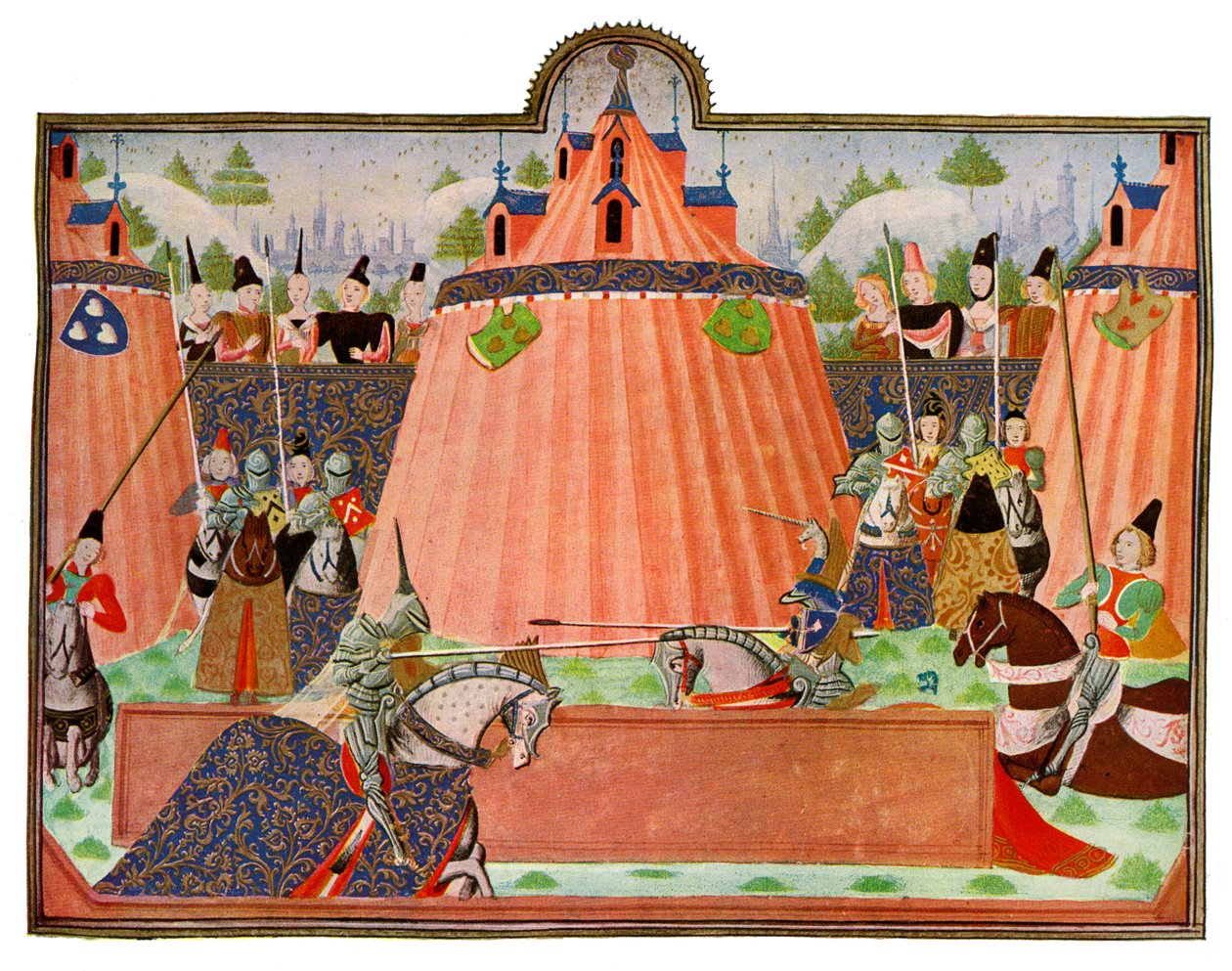 Turnaus St Inglevertissä, Ranskassa, 1400-luku. tekijältä Master of the Harley Froissart