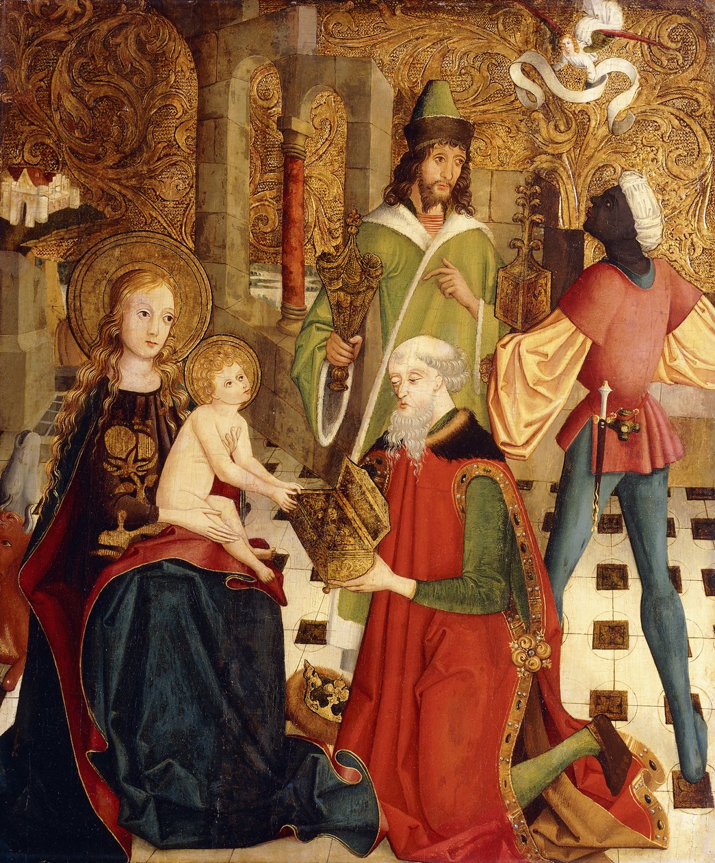 Taikaiden palvonta tekijältä Master of the High Altar of
