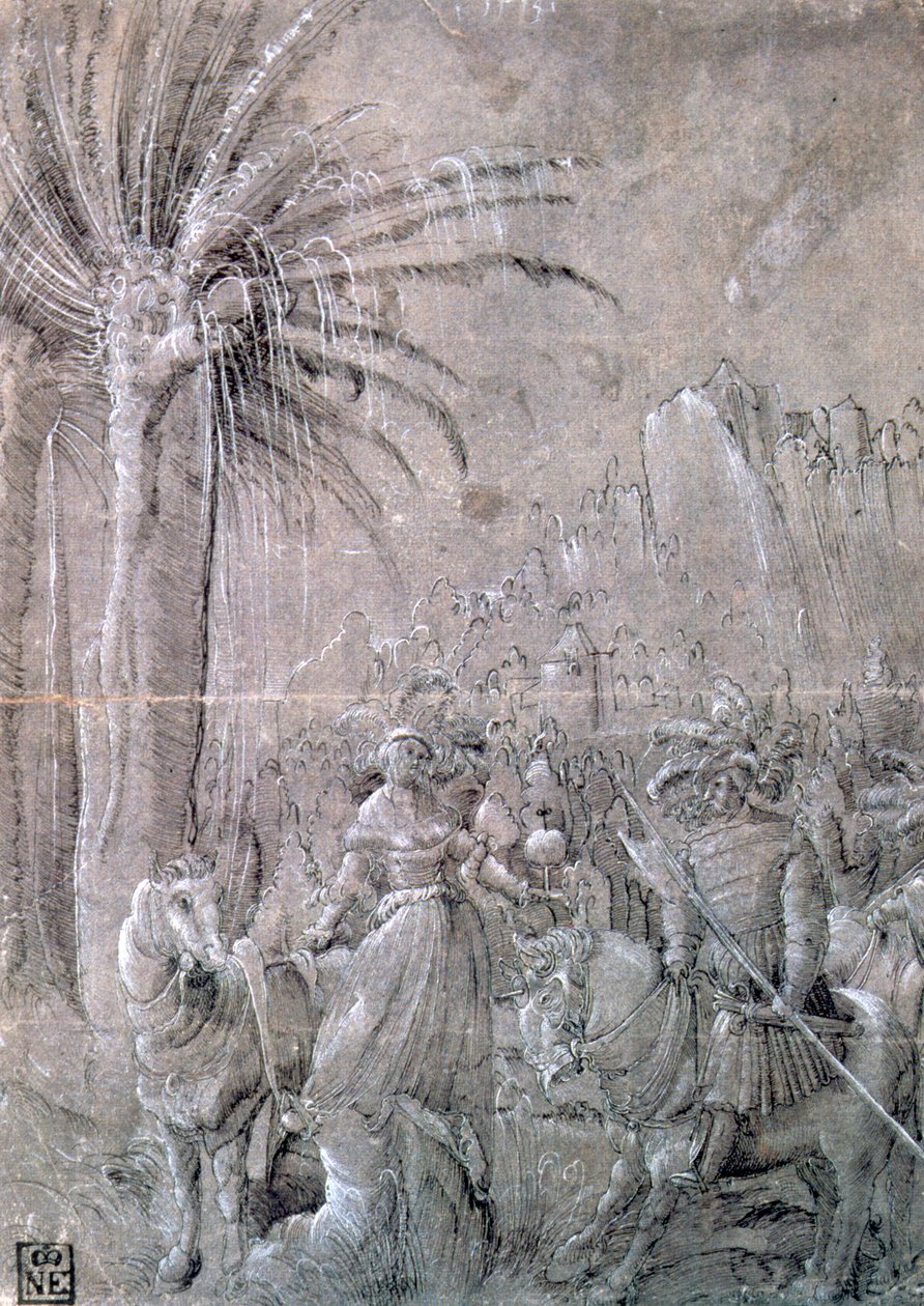 "David ja Abigail", 1500-luvun alku tekijältä Master of the Historia of Frederici