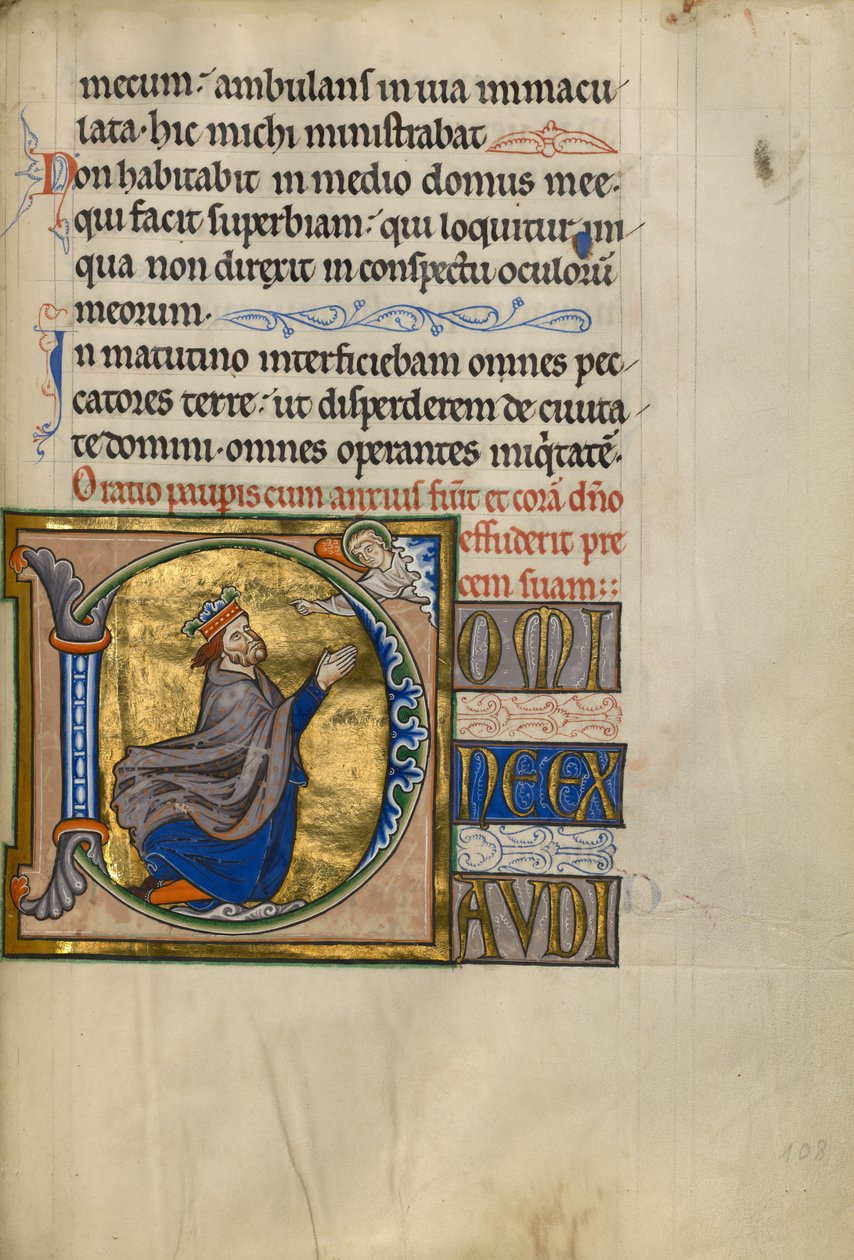 Alkuperäinen D: David in Prayer tekijältä Master of the Ingeborg Psalter