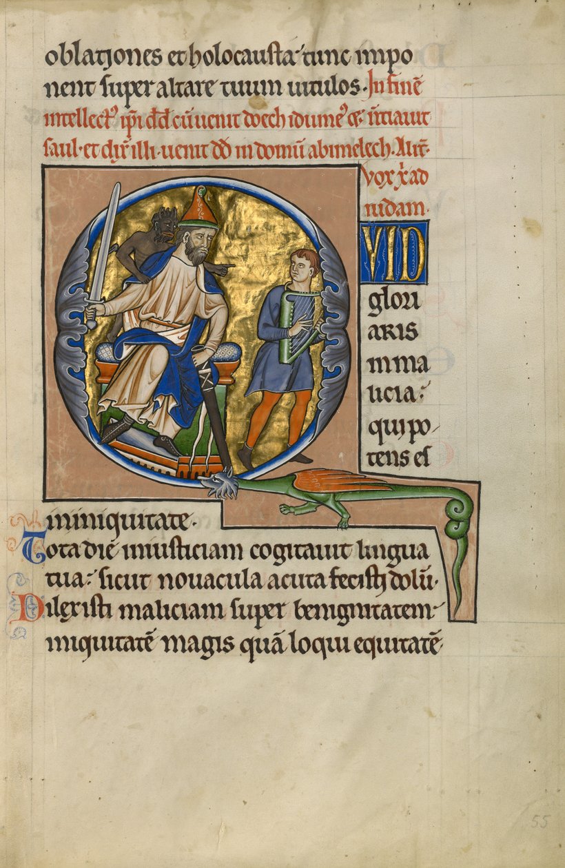 Ensimmäinen kysymys: Daavid ennen Saulia tekijältä Master of the Ingeborg Psalter