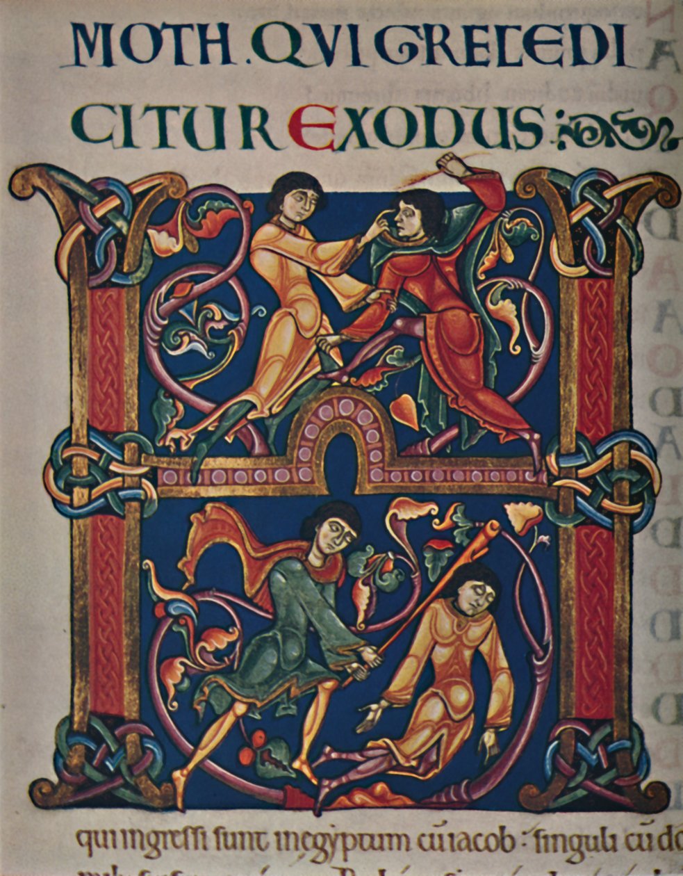 Alkuperäinen Winchesterin Raamatusta, c1150 jKr, c1950. tekijältä Master of the Leaping Figures