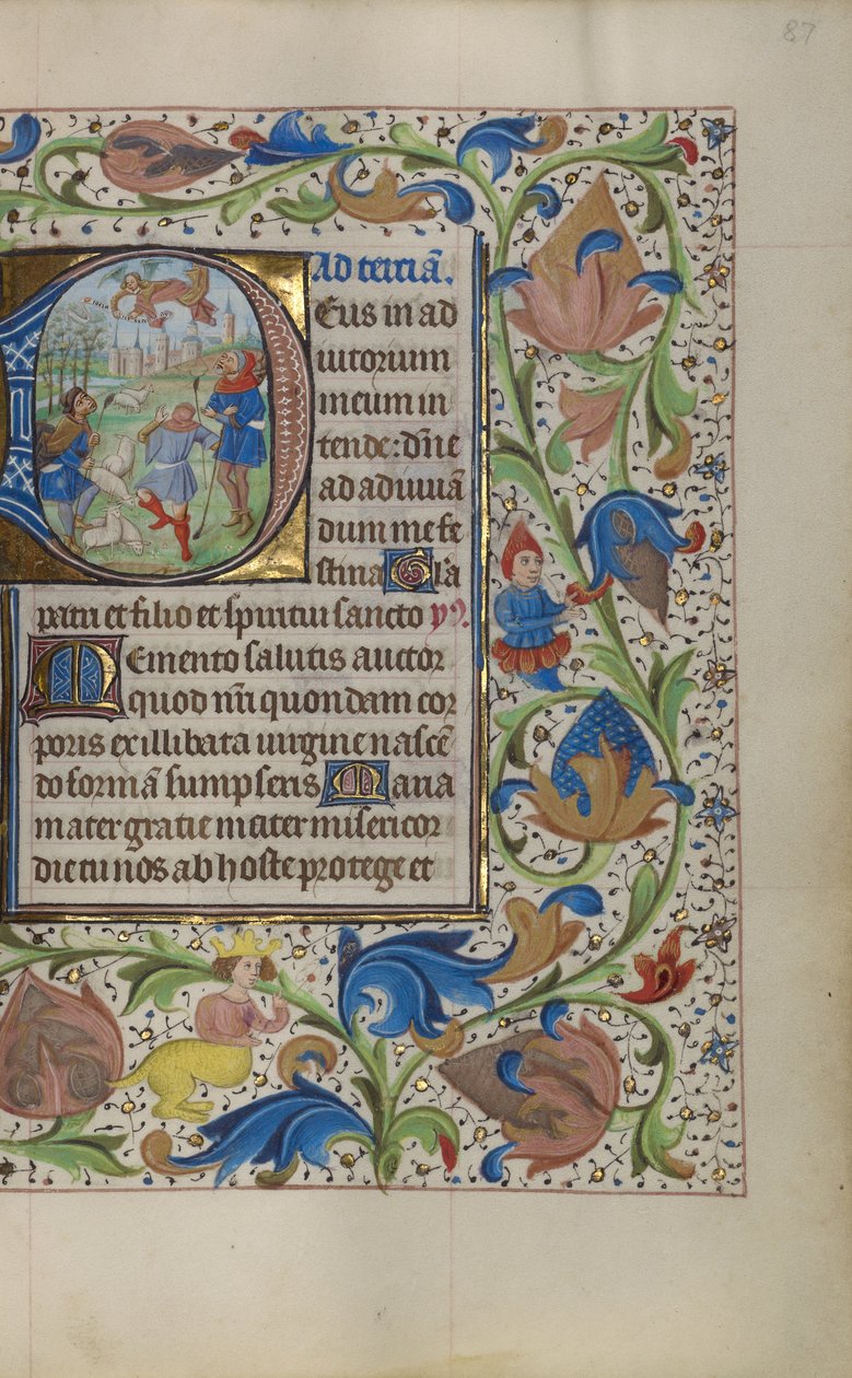 Alkuperäinen D: Ilmestyskirja paimenille: The Annunciation to the Shepherds tekijältä Master of the Lee Hours