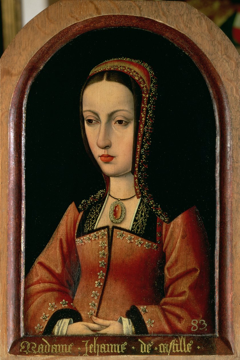 Joanna tai Juana Kastilian "Hullu" (1479-1555) Aragonian Ferdinand II:n (1452-1516) ja Kastilian katolisen Isabellan (1474-1504) tytär tekijältä Master of the Legend of St. Madeleine
