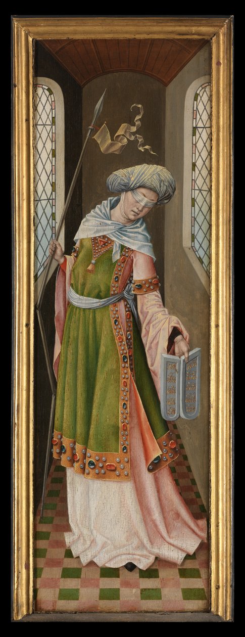 Synagogan allegorinen hahmo Pyhän Ursulan legendasta tekijältä Master of the Legend of St. Ursula