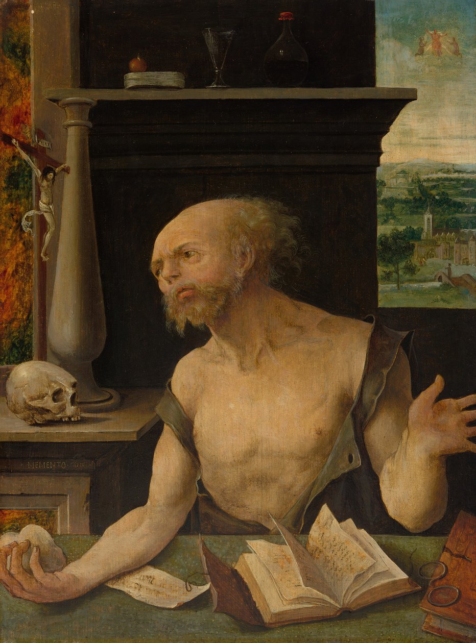 Pyhä Hieronymus katumuksessa, 152530. tekijältä Master of the Lille Adoration
