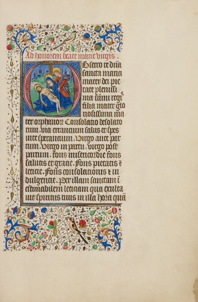 Alkuosa O: Pietà ja Johannes evankelista -teos tekijältä Master of the Llangattock Hours