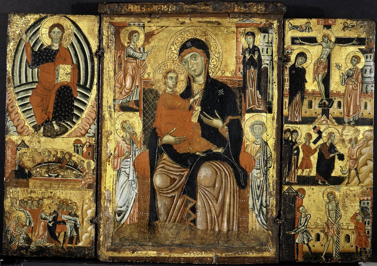 Madonna ja lapsi istuivat. tekijältä Master of the Magdalen