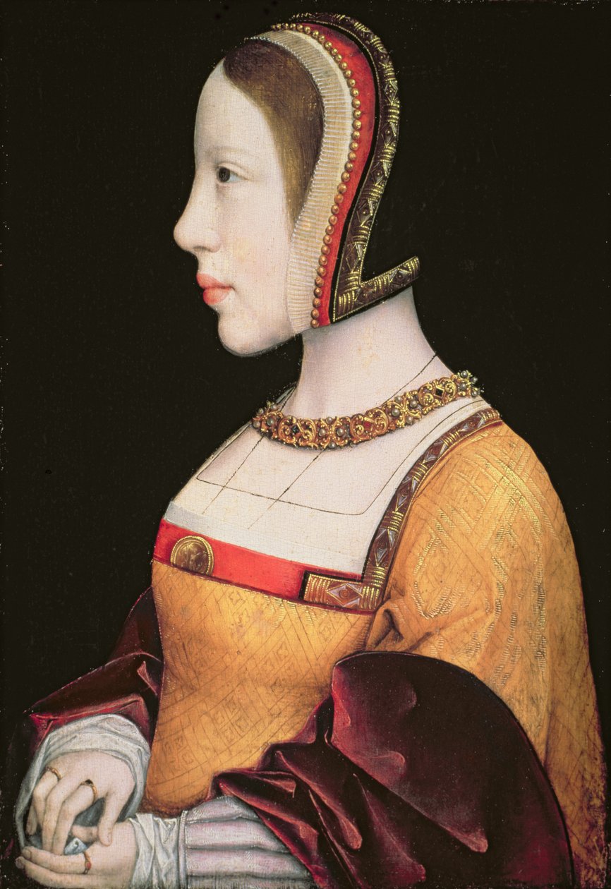 Tanskan kuningatar Elisabeth von Habsburg (1501-26) (1501-26) n. 1514-15 (öljy tammilevylle) tekijältä Master of the Magdalen Legend