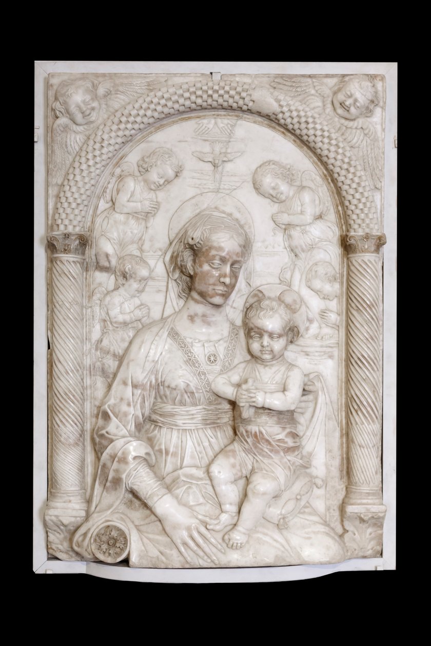 Madonna lapsen ja enkelien kanssa, noin 1460 (marmori). tekijältä Master of the Marble Madonnas