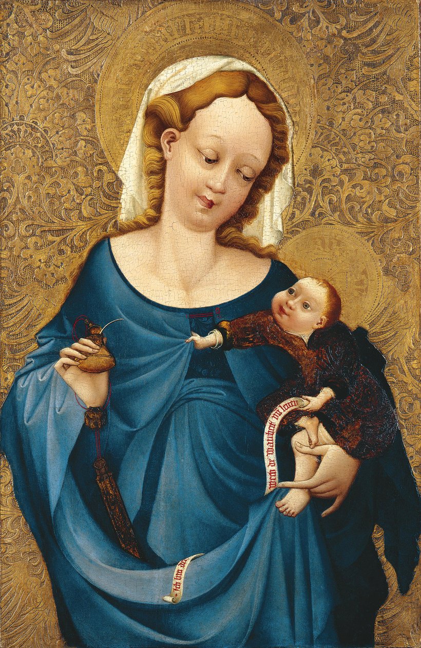 Madonna mustesäiliön kanssa, noin 1430 tekijältä Master of the Middle Rhine
