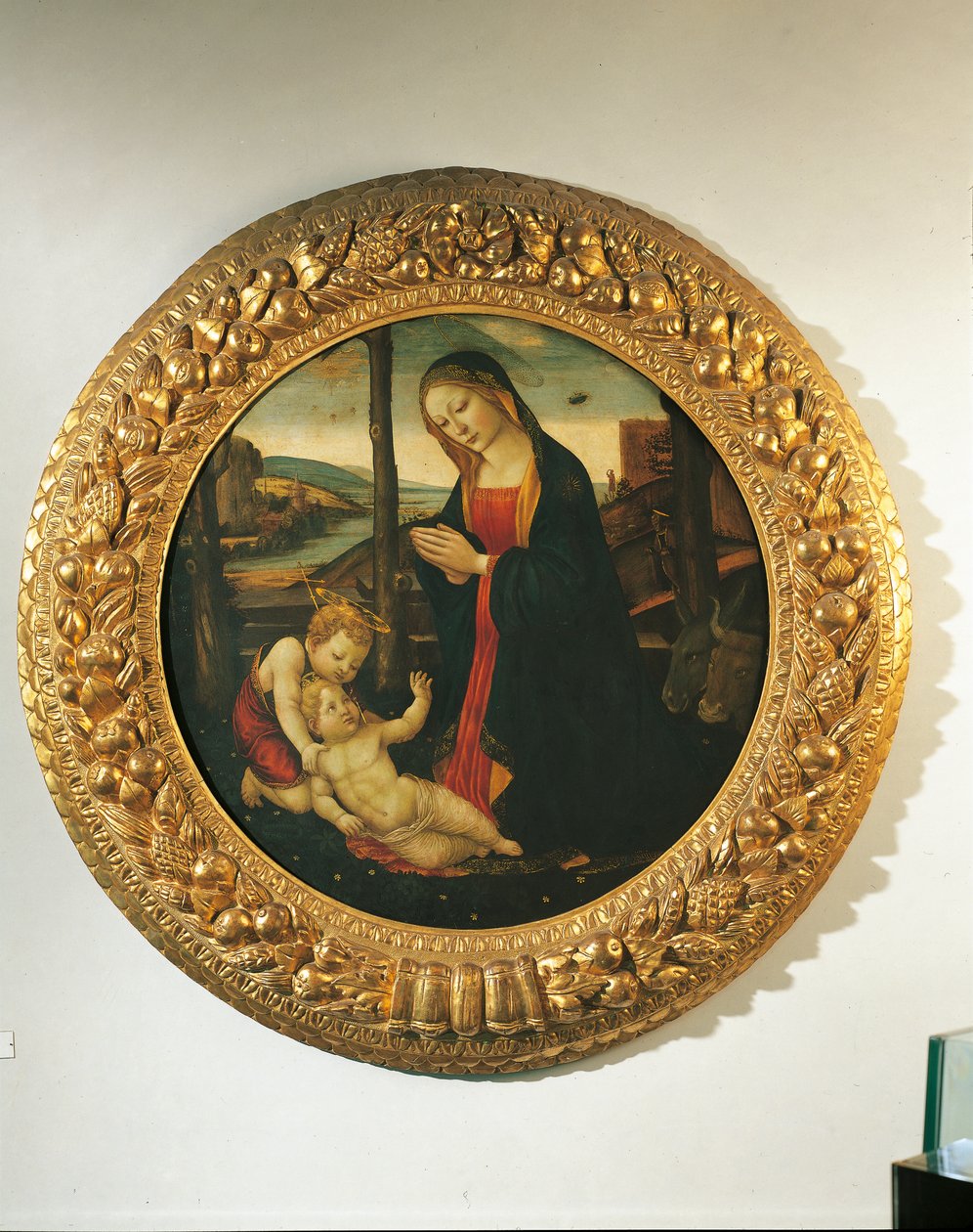 Madonna ja lapsi St. Johnin kanssa (öljy paneelissa) tekijältä Master of the Miller Tondo (attr. to)