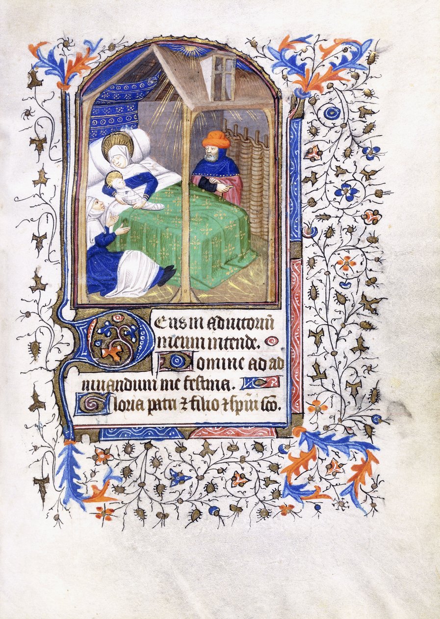 Syntymä, n. 1430-1440 tekijältä Master of the Munich Golden Legend