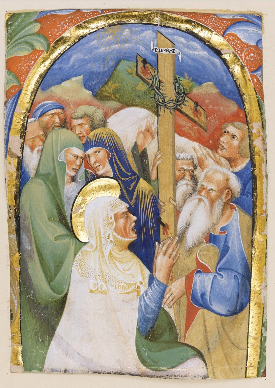 Pyhän Ristin löytäminen. Käsikirjoituksesta Gradual, n. 1420 tekijältä Master of the Murano Gradual