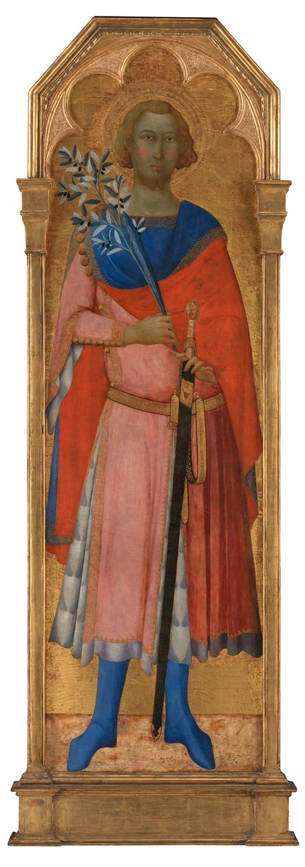 St. Victor, n. 1350 (tempera paneelissa, kultajauhettu) tekijältä Master of the Palazzo Venezia Madonna