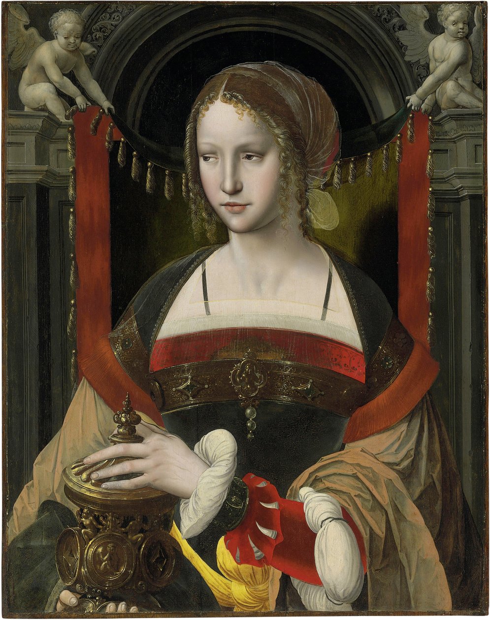 Sainte Marie Madeleine - Papukaijan mestarin maalaus (Antwerpen, 1500-luvun ensimmäinen kolmannes), öljy puulle (73,6 x 58,4 cm) tekijältä Master of the Parrot
