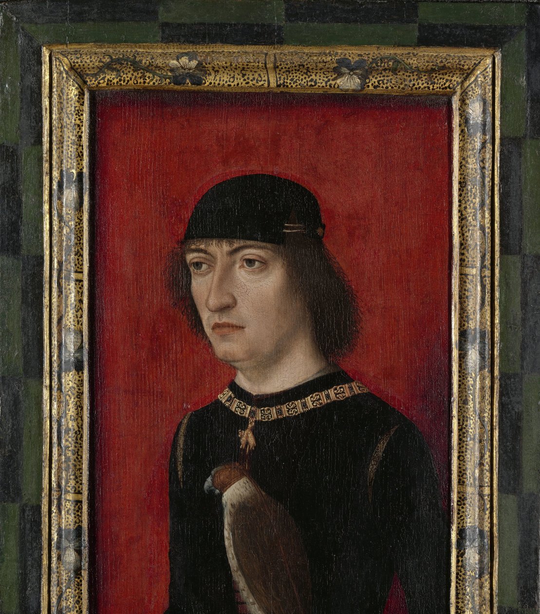Nassaun kreivin Engelbert II:n muotokuva Engelbert II:n muotokuva, Nassaun kreivi, Bredan herra. Hallintojohtaja koko Alankomaissa Philips the Fairin nimissä tekijältä Master of the Portraits of Princes