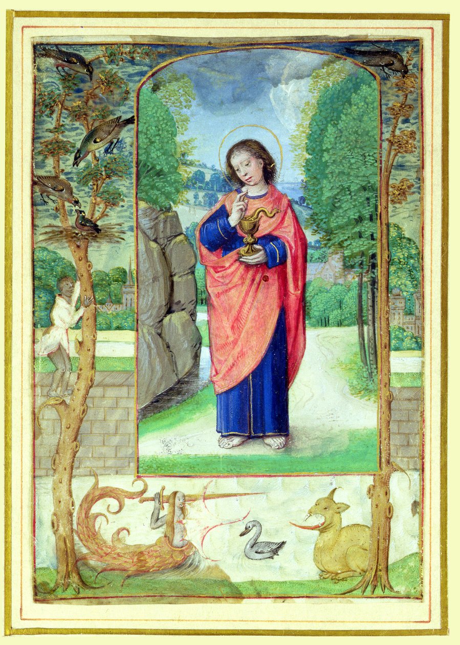 Pyhä Johannes evankelista, muodosta tuntikirjaa tekijältä Master of the Prayerbook
