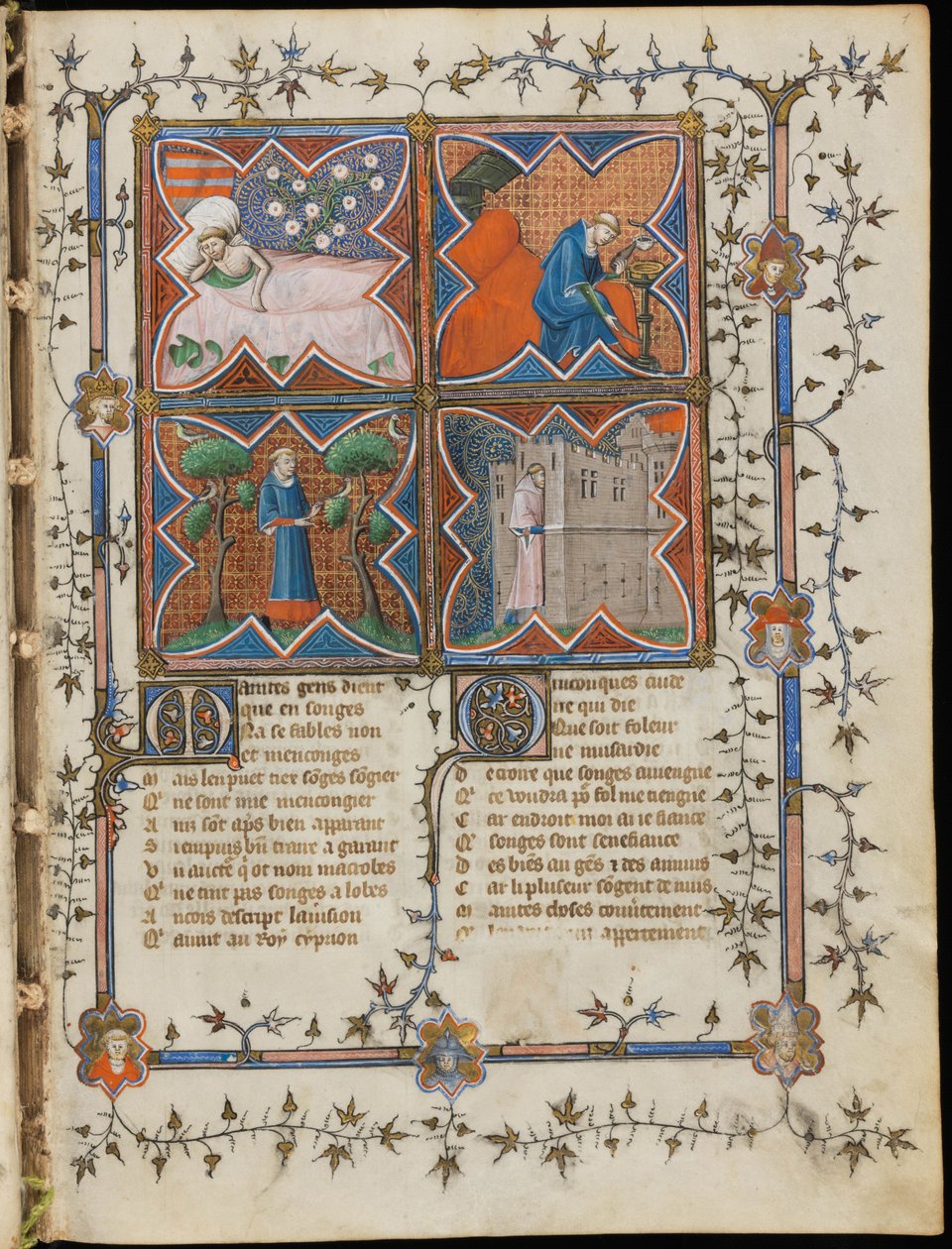 Miniatyyri Guillaume de Lorrisin ja Jean de Meunin Roman de la Rosen käsikirjoituksesta, 1353 tekijältä Master of the Rose novels