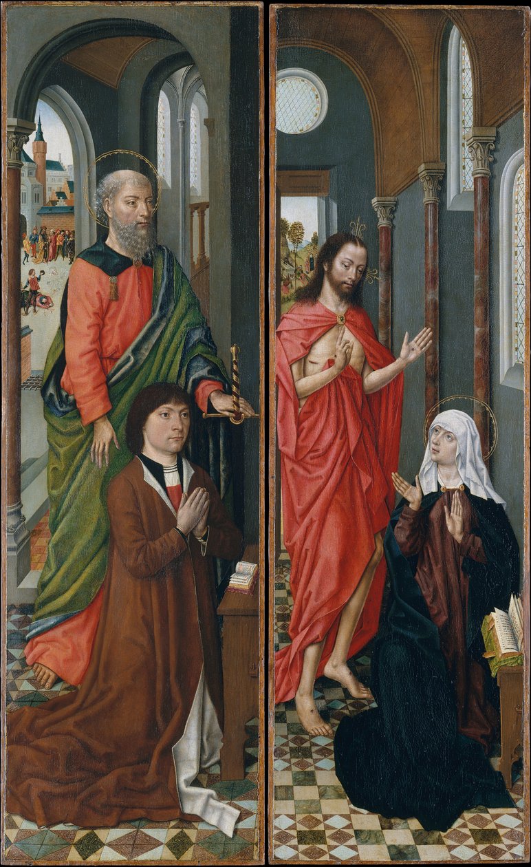Pyhä Paavali Paolo Pagagnottin kanssa, Kristus ilmestyy äidilleen, 1480-luvun lopulla. tekijältä Master of the Saint Ursula Legend