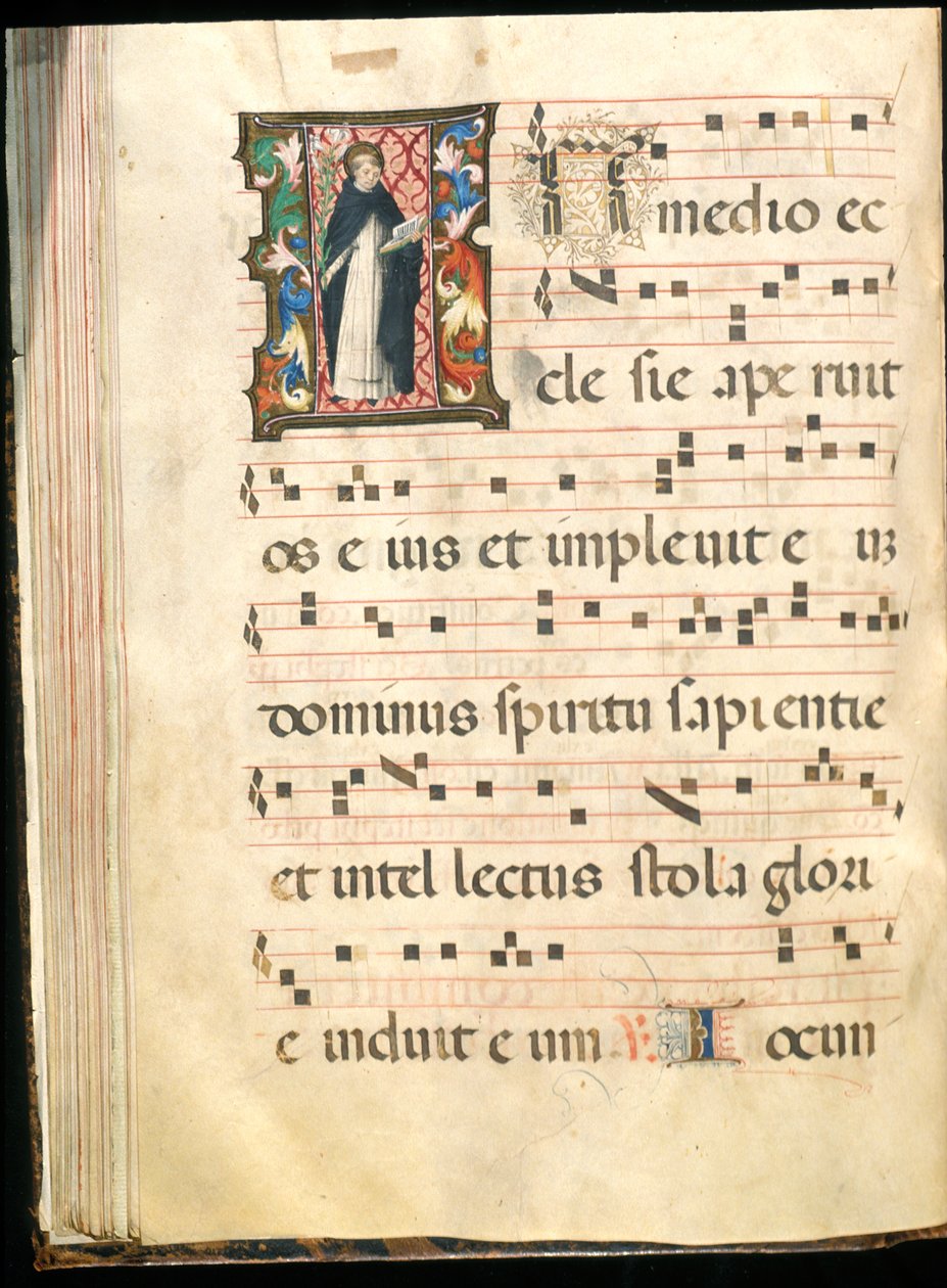 Folio asteittain, 1400-luvun lopulla (muste, tempera ja kultalehti pergamentissa) tekijältä Master of the Saluces Hours (attr. to)