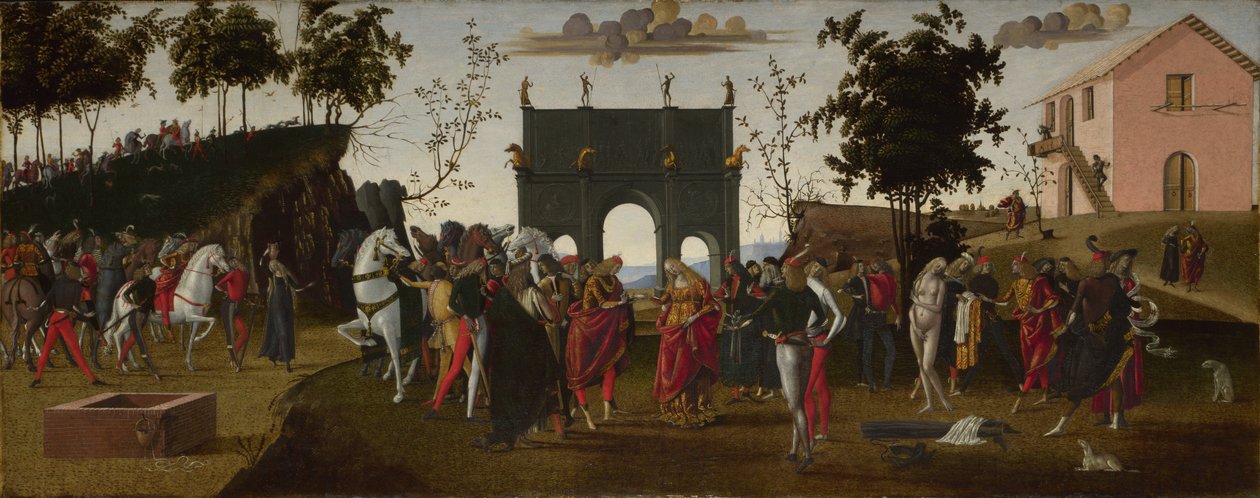 Griseldan tarina. Osa I: Avioliitto, n. 1490-1495 tekijältä Master of the Story of Griselda