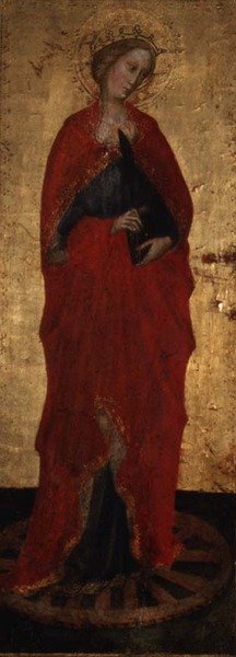 Pyhä Katariina (tempera paneelille) tekijältä Master of the Straus Madonna