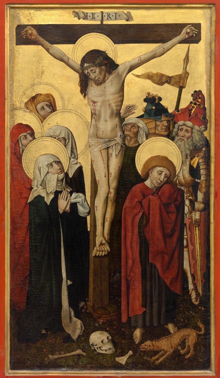 Ristiinnaulitseminen (tempera ja öljy kankaalle) tekijältä Master of the Straus Madonna