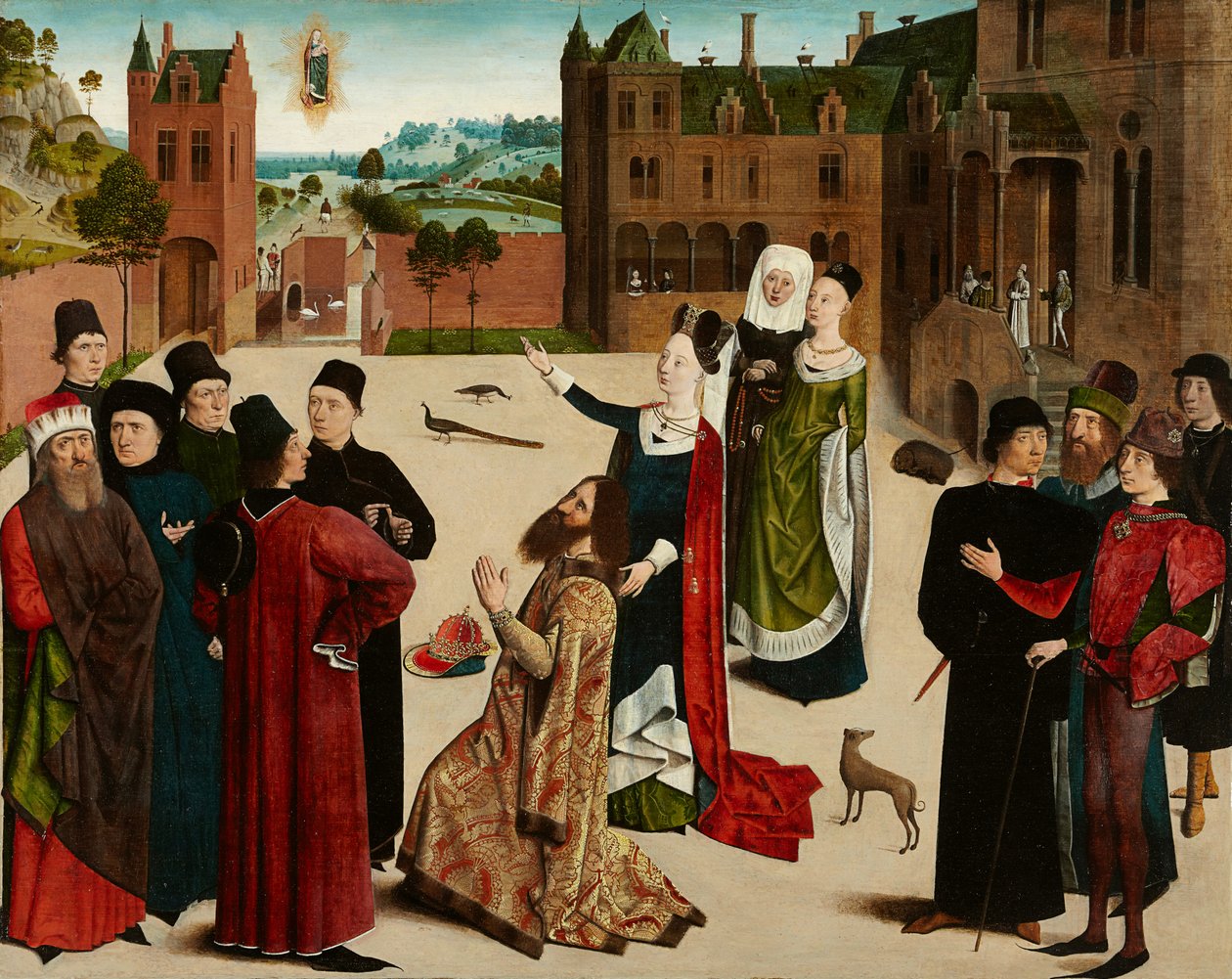 The Prophecy of the Tiburtine Sibyl, n.1473-n.1477 (maalaus tammipuulle) tekijältä Master of the Tiburtine Sibyl