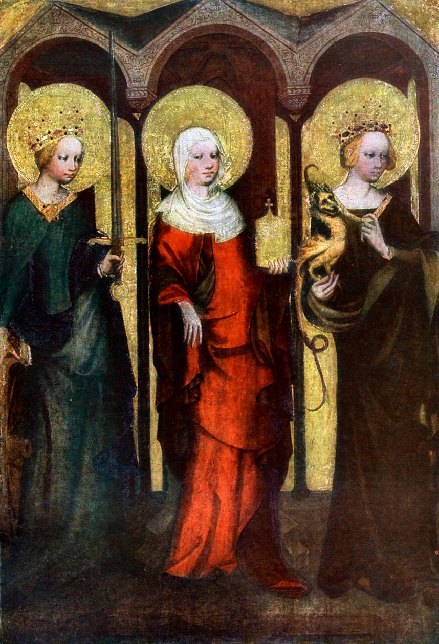 Maalaus Trebonin alttaritaulun kääntöpuolella, c1380 1955. tekijältä Master of the Trebon Altarpiece
