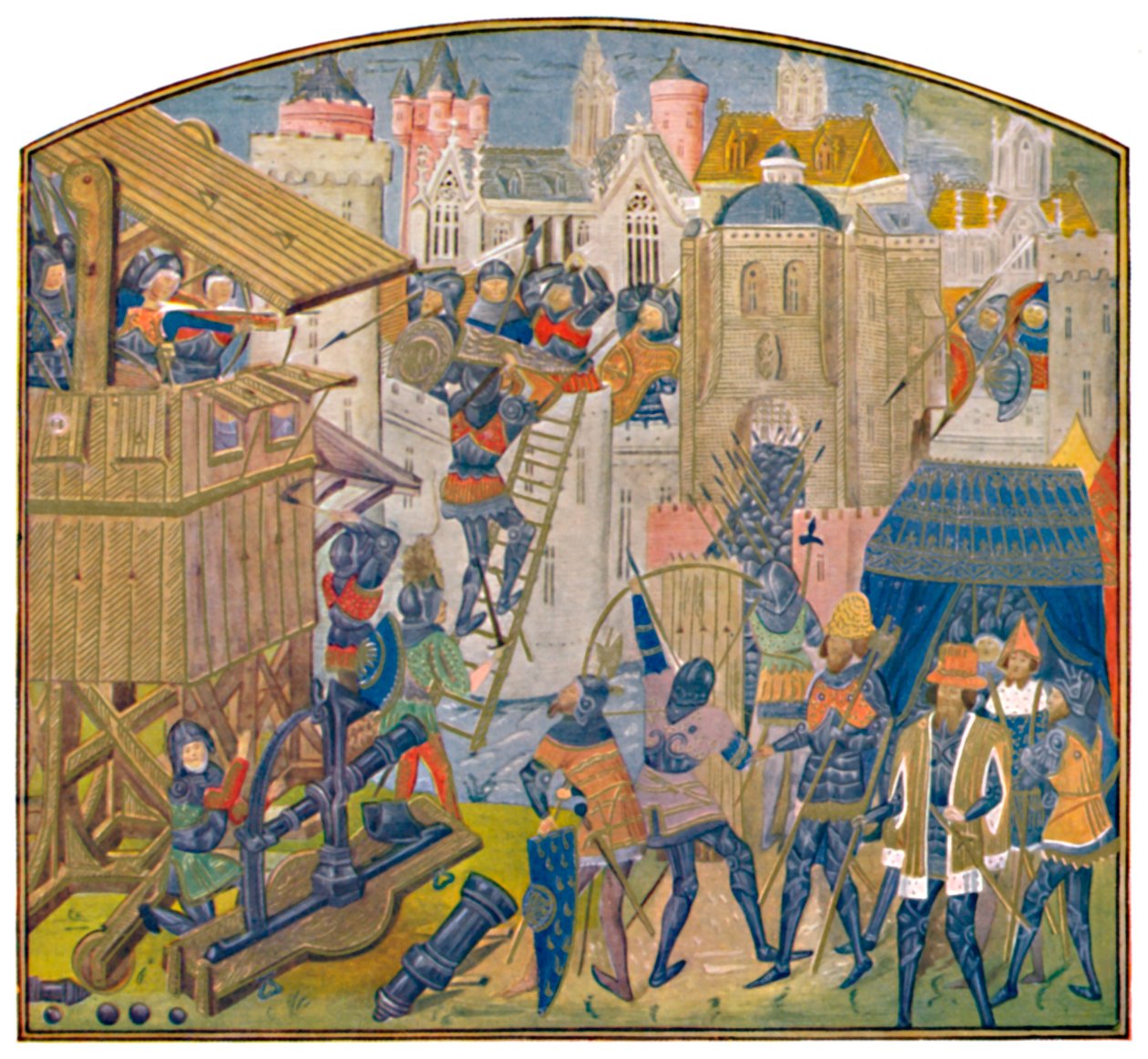 "Siege Train, 1500-luvun MS. Roy. 14 E. iv.
