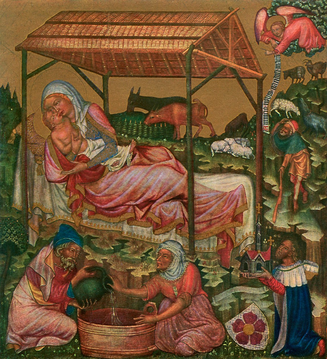 "Kristuksen syntymä", c1350 1955 tekijältä Master of the Vyssi Brod Altar