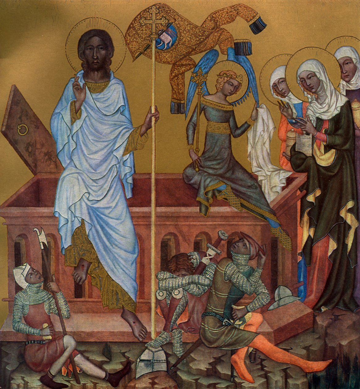 "Kristuksen ylösnousemus", c1350 1955. tekijältä Master of the Vyssi Brod Altar
