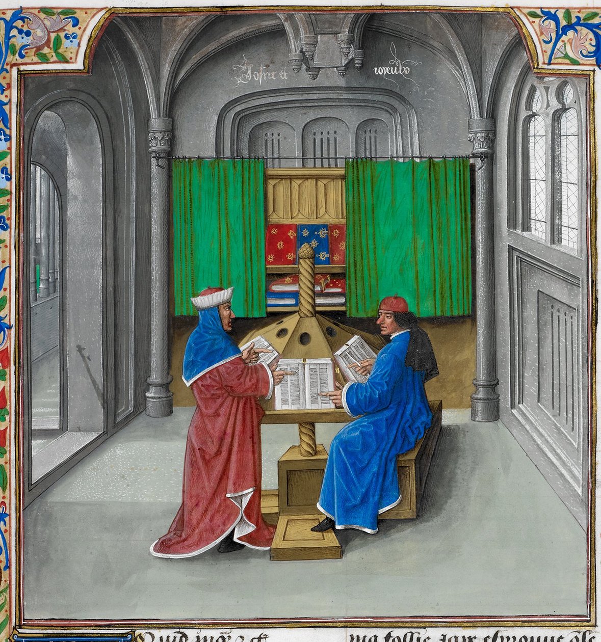 Boccaccio ja Petrarka Tekijä: Giovanni Boccaccio: De casibus virorum illustrium tekijältä Master of the White inscriptions