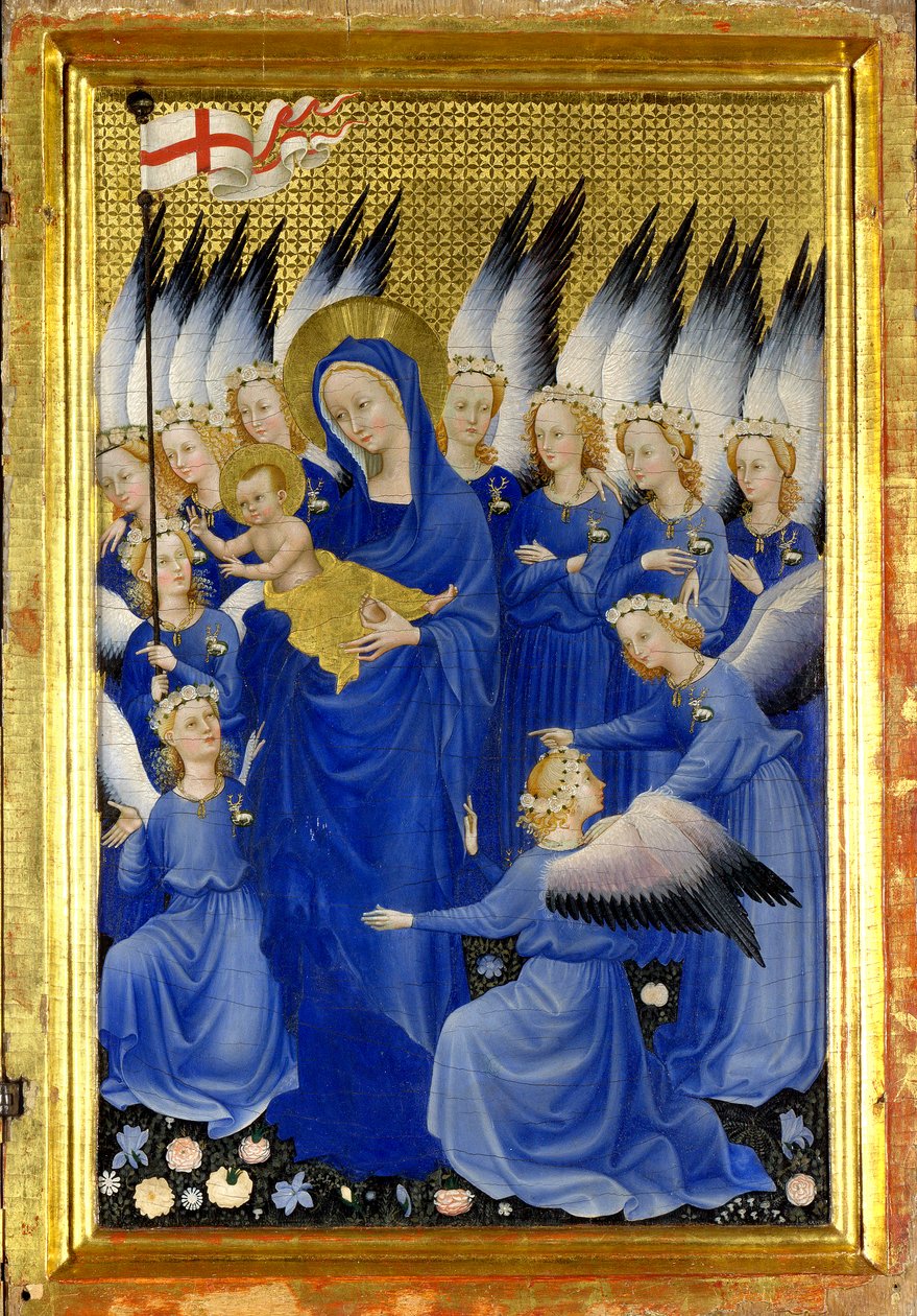 Neitsyt ja lapsi enkelien kanssa (Wilton Diptyykin oikea sisäpaneeli) tekijältä Master of the Wilton Diptych