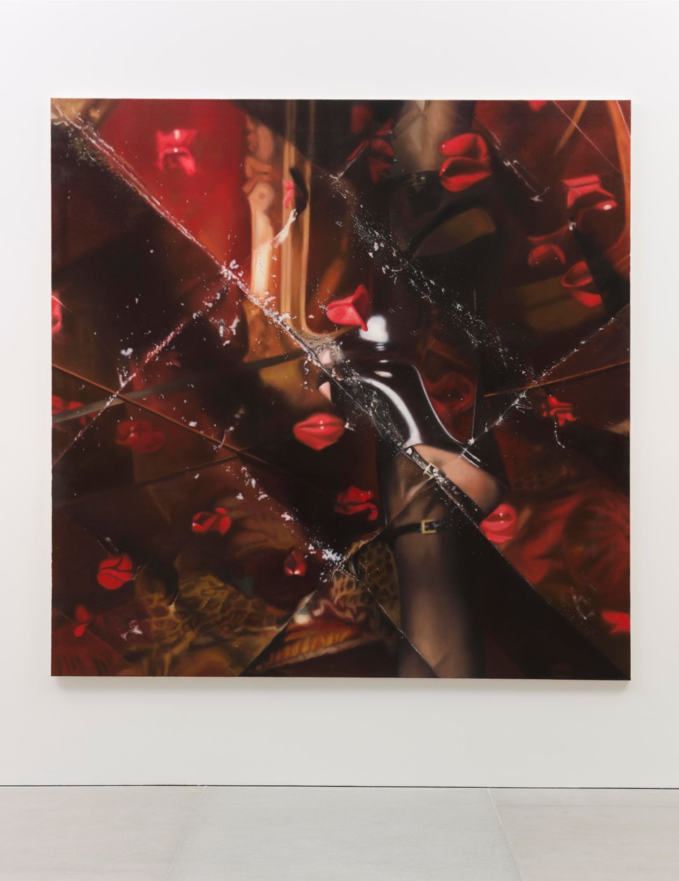 Musta sukkanauha, 2012 (Öljy kankaalle) tekijältä Mat Collishaw
