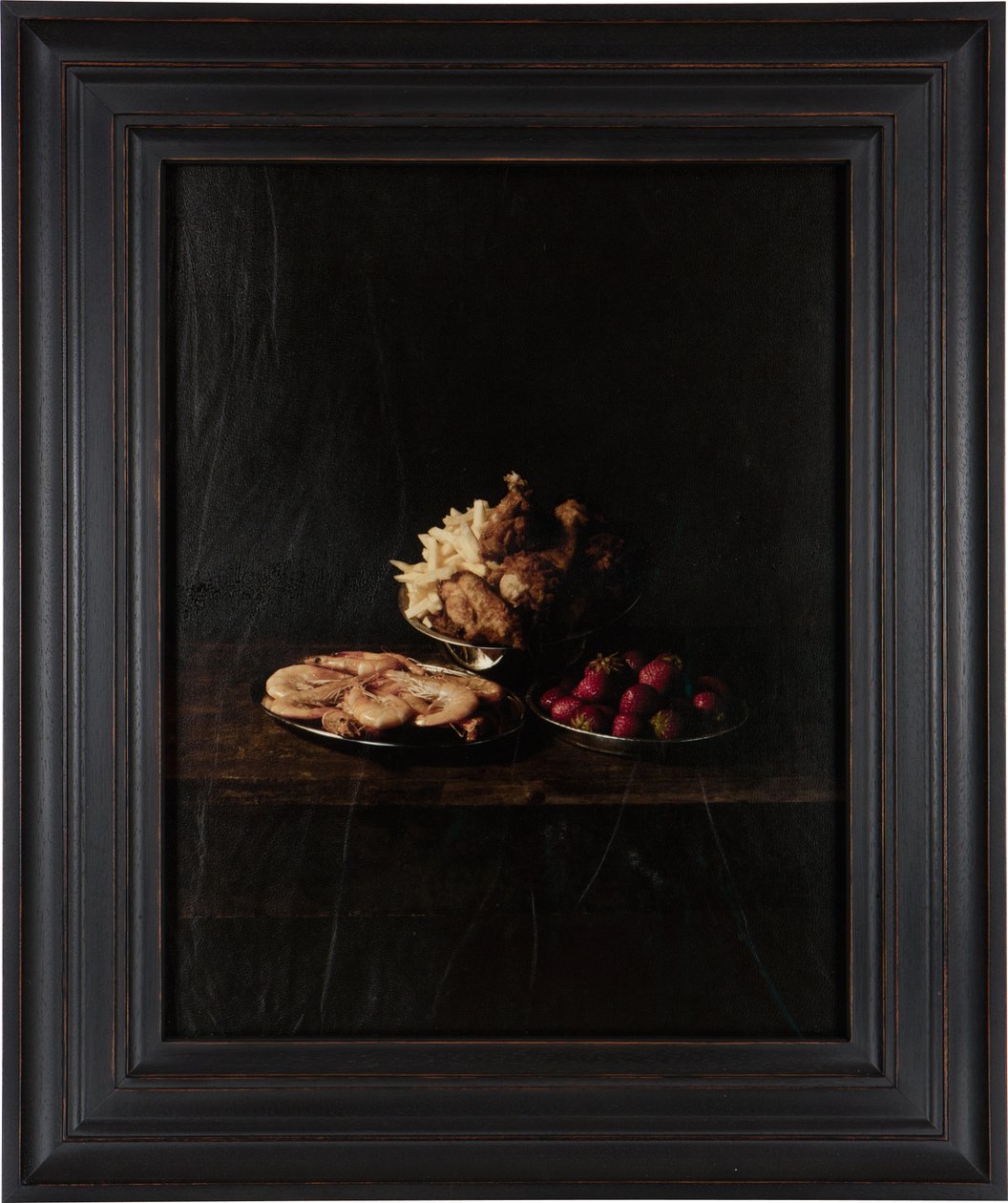 Last Meal on Death Row, John Wayne Gacy, 2012 (Digitaalinen siirtopainatus vuohennahkapergamentille) tekijältä Mat Collishaw