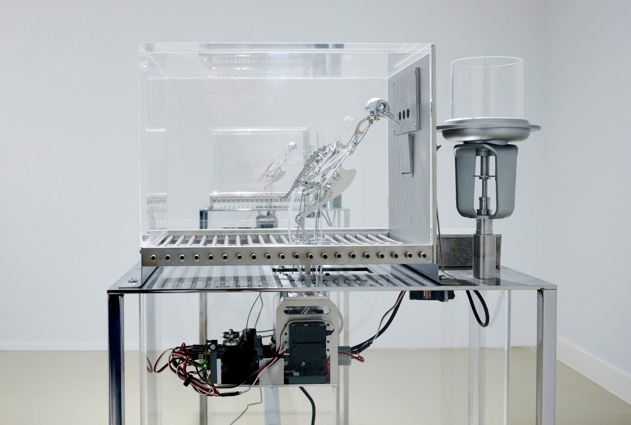 The Machine Zone, 2019 (teräs, alumiini, servomoottorit) tekijältä Mat Collishaw