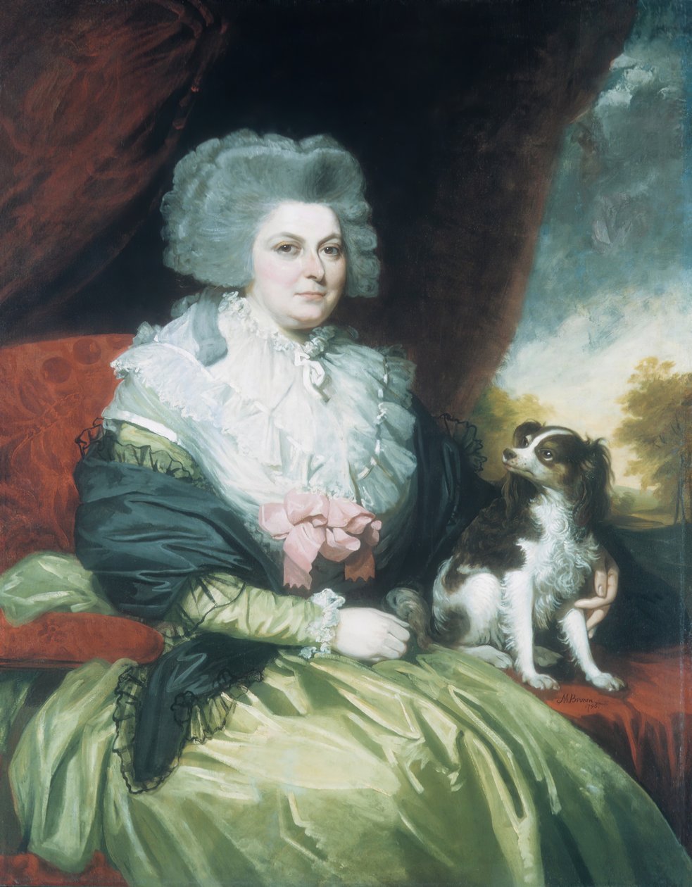 Nainen koiran kanssa, 1786. tekijältä Mather Brown