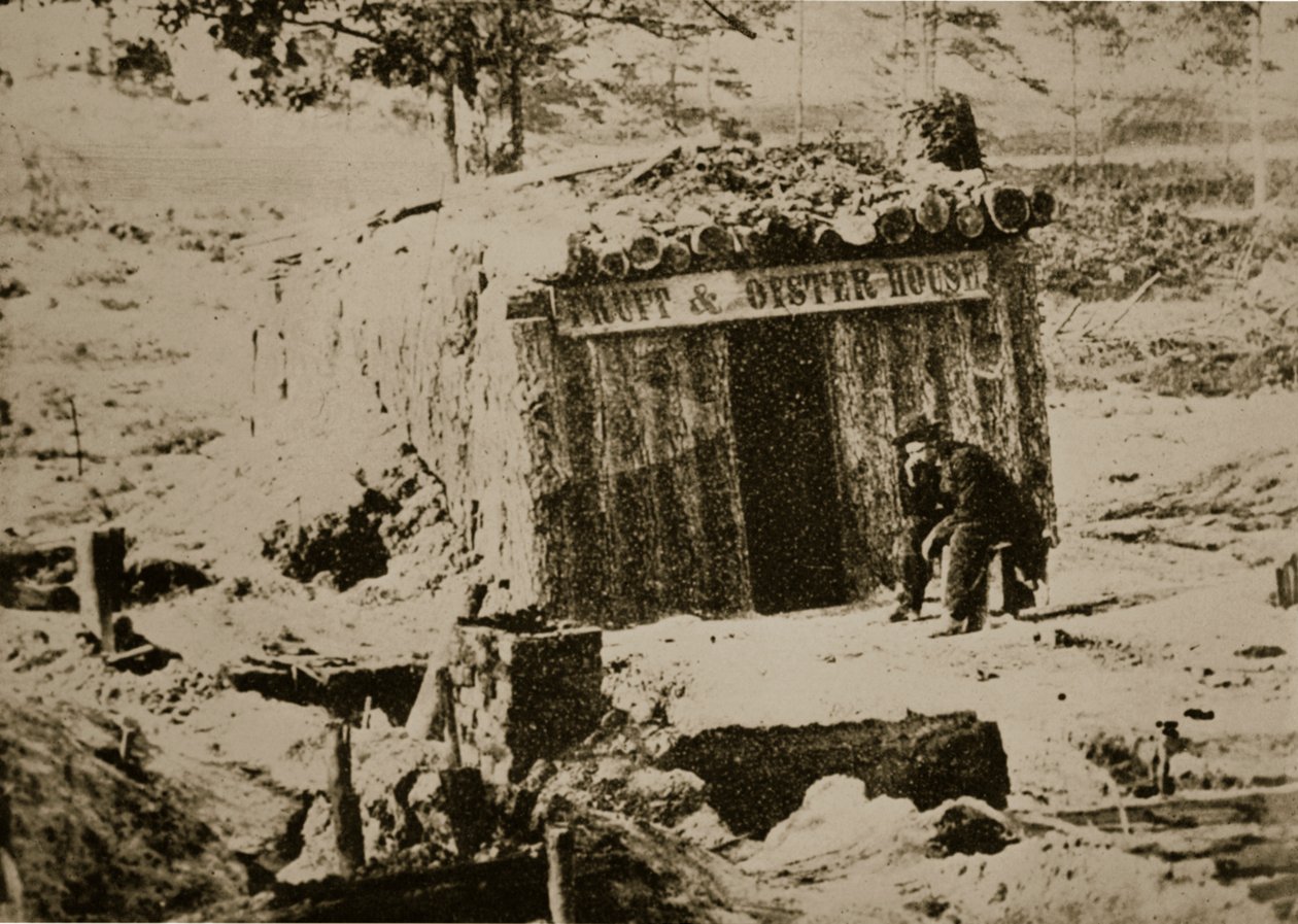 Pomminkestävä ravintola Pietarin linjalla, 1861-65 tekijältä Mathew B. Brady