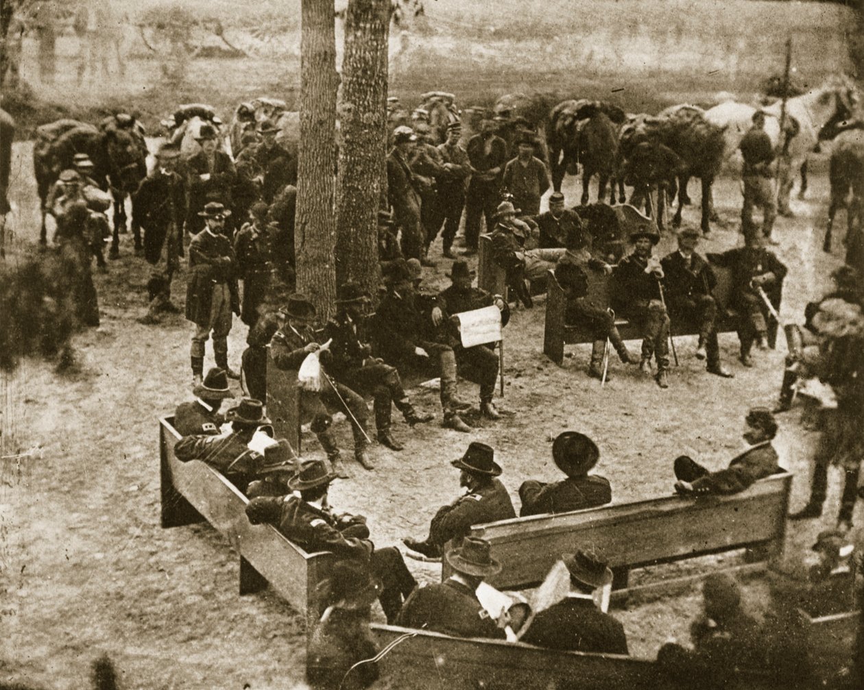 Kenraali Grantin sotaneuvosto, 1864 tekijältä Mathew B. Brady