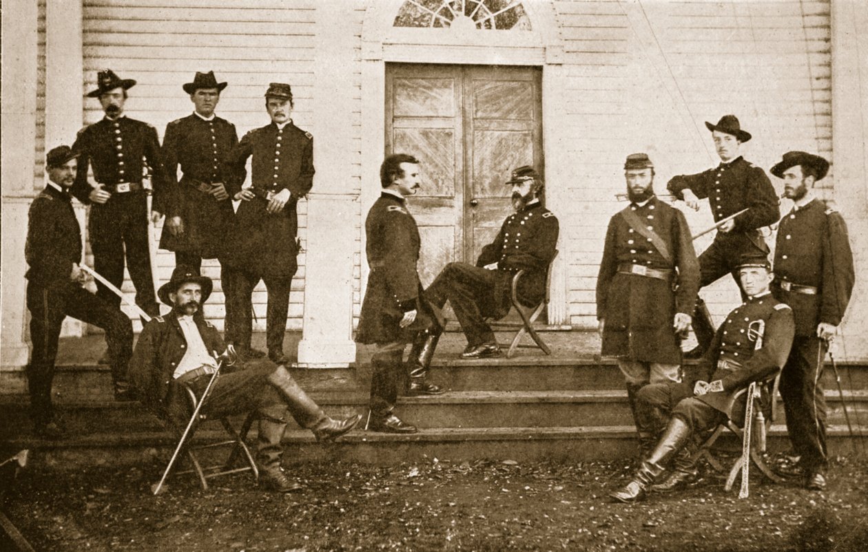 Kenraalimajuri George G. Meade ja esikunta, 1861-65 tekijältä Mathew B. Brady