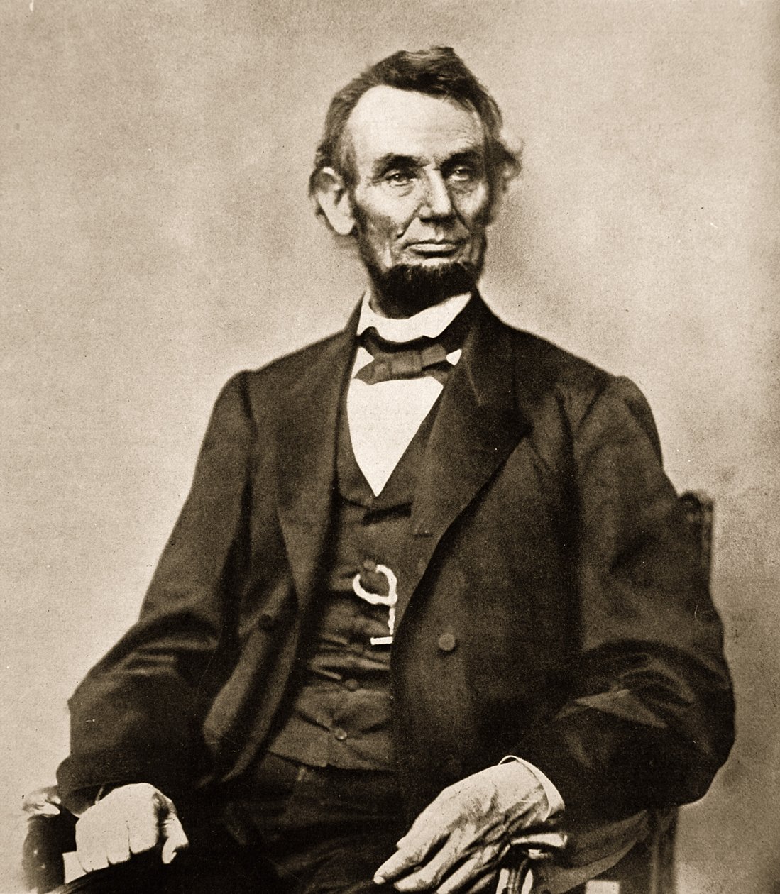Abraham Lincolnin muotokuva, 1861-65 (seepiakuva) tekijältä Mathew B. Brady