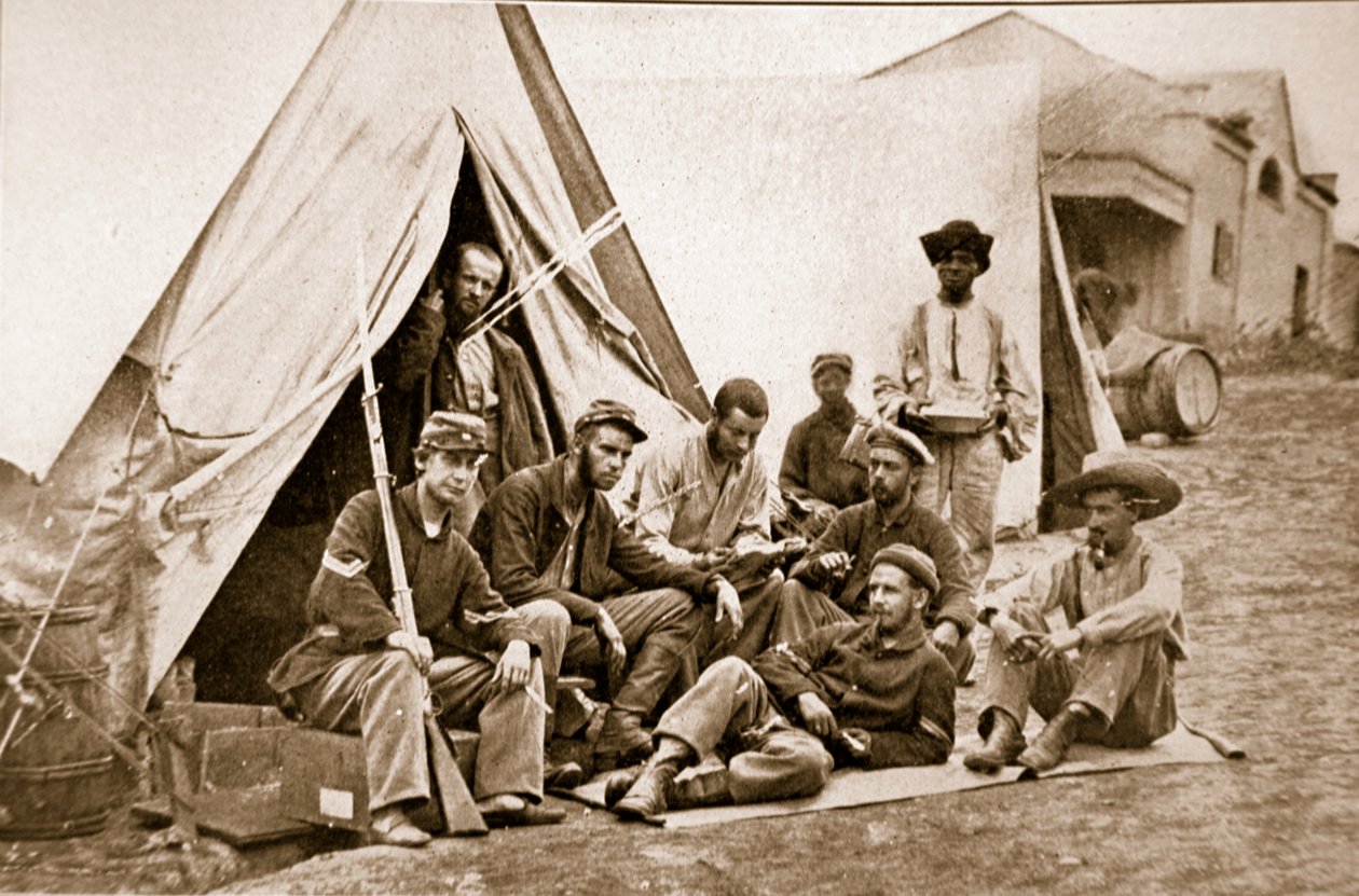 Kesäleirikohtaus, 1861-65 tekijältä Mathew B. Brady