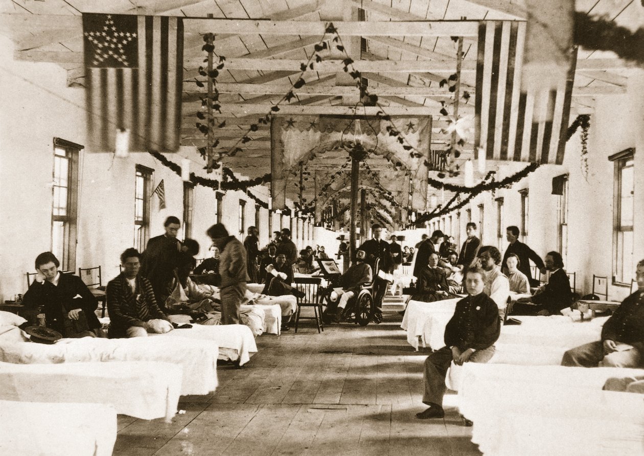 Army Square -sairaala unionin armeijan veteraaneille (syväpaino) tekijältä Mathew B. Brady
