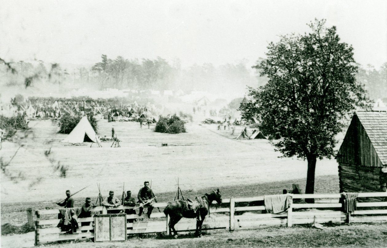 Camp Winfield Scott, lähellä Yorktownia, 3. toukokuuta 1862 tekijältä Mathew B. Brady