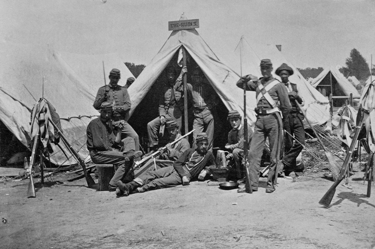 Liittovaltion leiri, 1862 tekijältä Mathew B. Brady