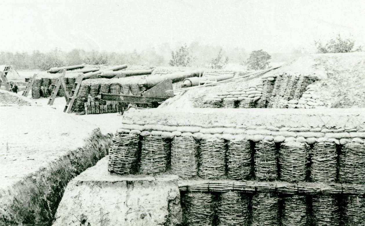 Lounaisnäkymä Battery No. 1:stä Farnholds Housessa, York River, 1862 tekijältä Mathew B. Brady