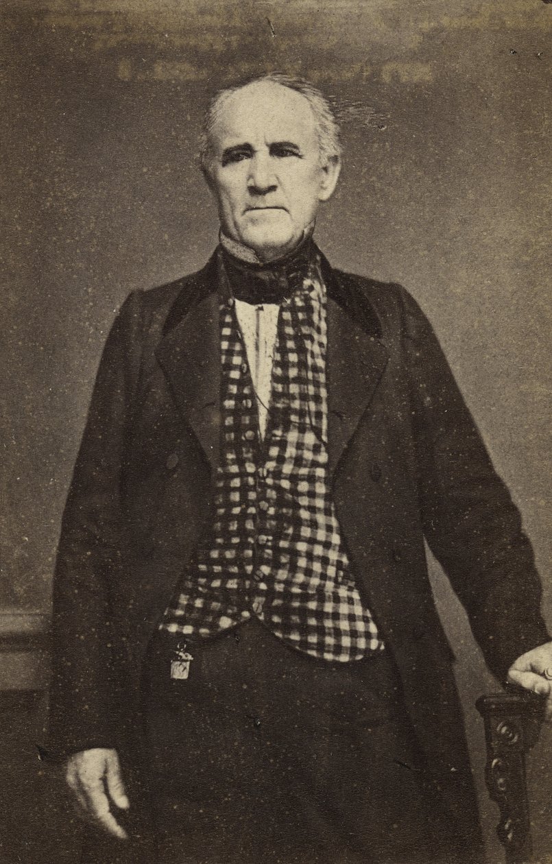 Sam Houston, n.1860-65 (valkeakangashopeapaino) tekijältä Mathew B. Brady